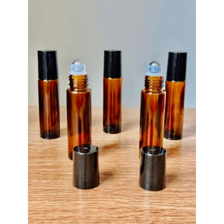 20 FRASCOS AMBAR 10ML VIDRO GROSSO TAMPA PRETA ESFERA EM AÇO