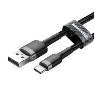 Cabo Baseus Rápido reforçado Usb Para Tipo - C Cafule Nylon 3a 1 Metro turbo