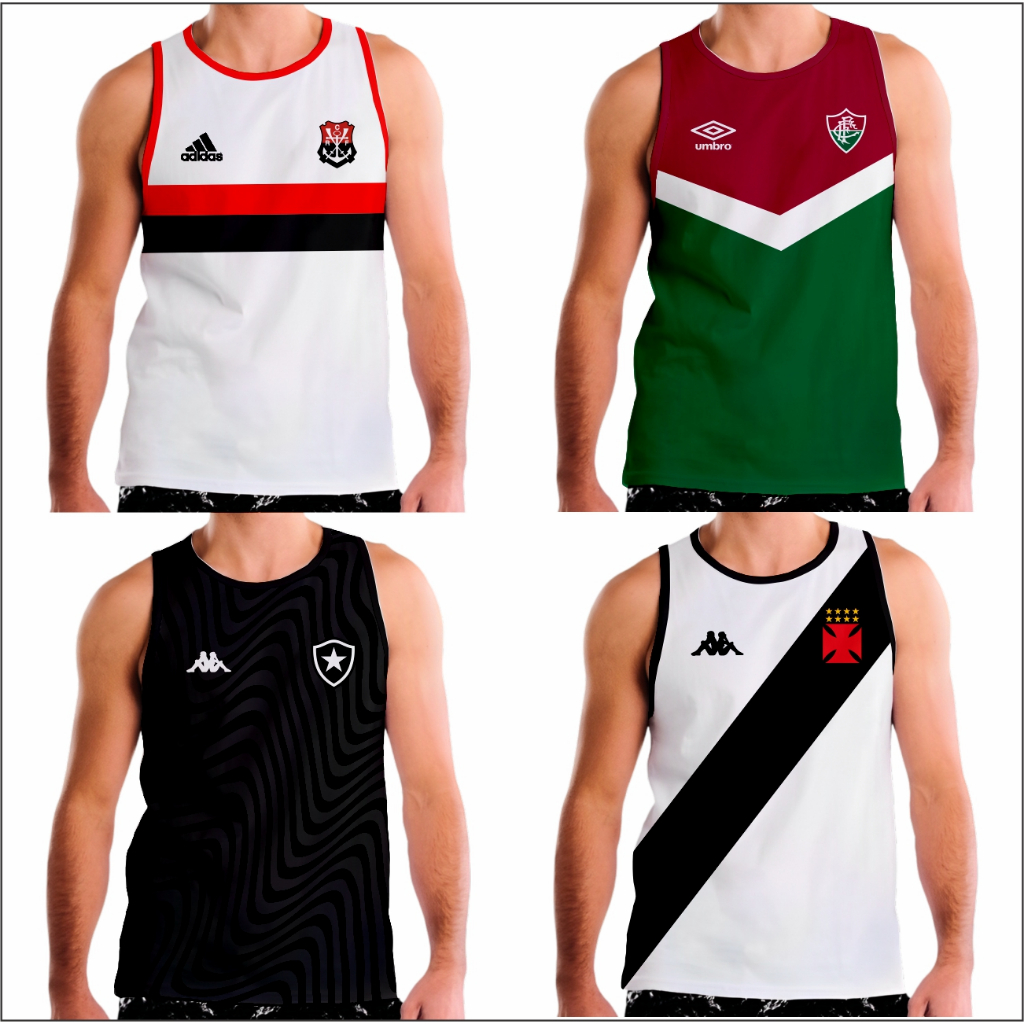 Camiseta sem manga Times do Rio de Janeiro Tecido Helanca Super Fino e ...