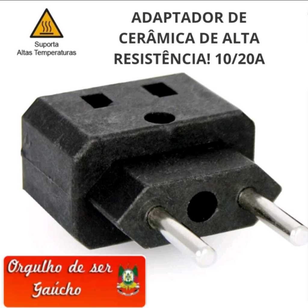 KIT 2 UN .Adaptador Bob Benjamin Super Resistente Branco e PRETO10-20A