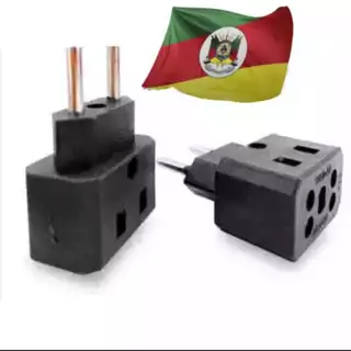 Kit 3 peças Adaptador T Benjamin de Cerâmica preto e Alta Resistência. 10/20A