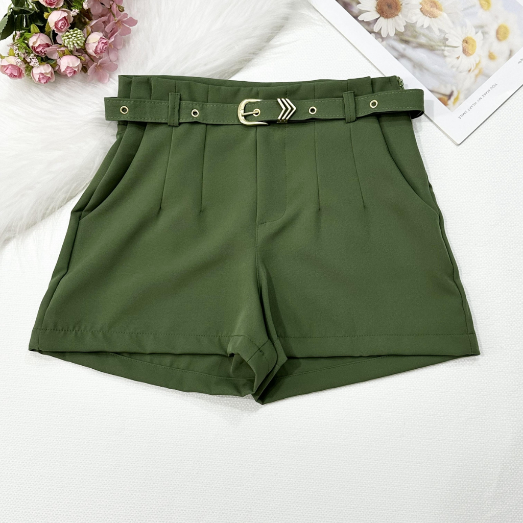 Short alfaiataria com cinto