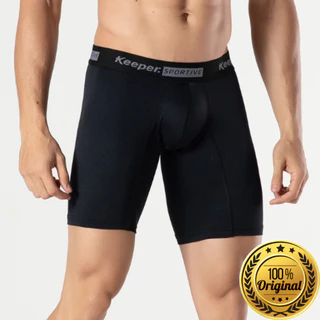 Cueca Boxer Long Leg Preta Bermuda Microfibra Antiassadura Box Keeper