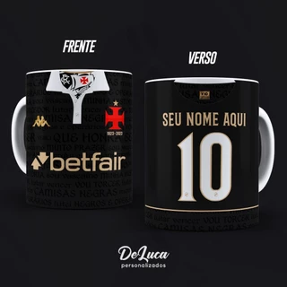 Caneca Vasco Camisas Negras 2023 com nome e numero