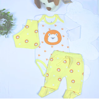 Conjunto De Body Calça E Babador Bandana Estampado - P Ao G
