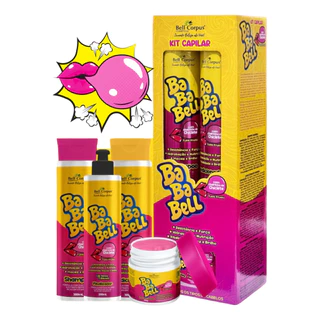 Kit Capilar Babalu Shampoo Condicionador Máscara de Hidratação Cheirinho de Babaloo Cosméticos