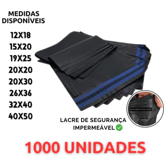 Kit 1000 Unidades Envelope De Segurança Embalagem Correio Ecommerce Saco Lacre Inviolável