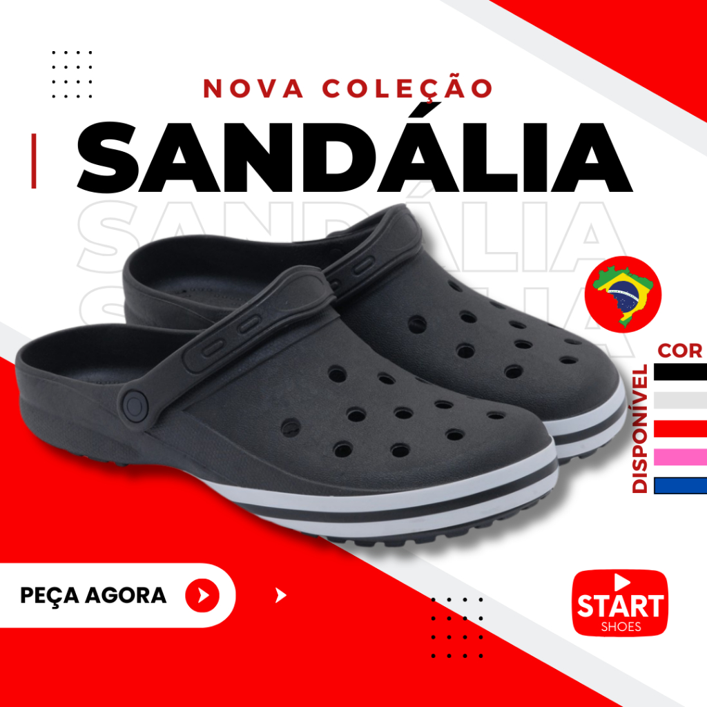 Sandália Chinelo Crocs Meia Listra Ortopédica Super Leve Macia Anatômica Confortável Esporão Unissex