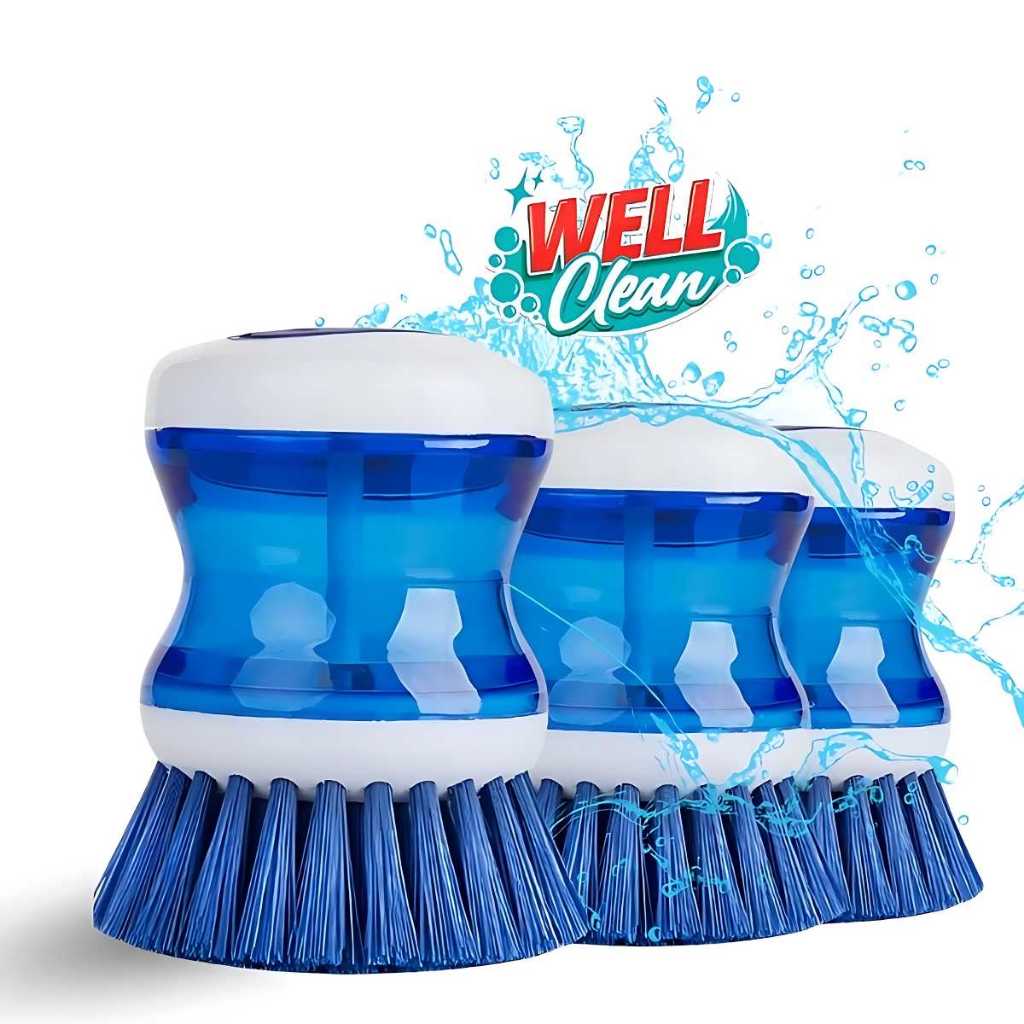 Escovas 3 Kit Cozinha Lava Louça Dispenser Dosador Detergente