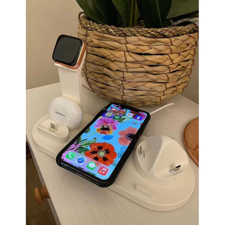 Carregador sem fio Stand Pad para iPhone, carregamento rápido Dock Station, iPhone 15,14, 13, 12, 11, XR, Apple Watch, Airpods Pro, iWatch 8, 7, 6, 30W, 7 em 1