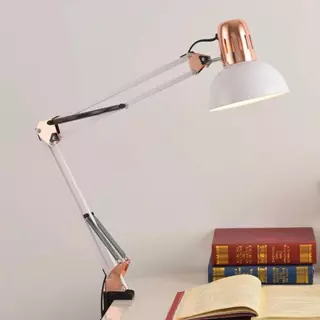 Luminária Pixar Luxo com Detalhes Rose - Articulada Com Garra