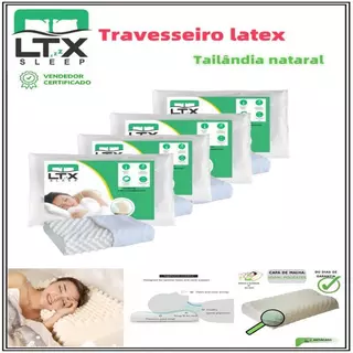 KIT 4 PÇ Travesseiros látex tailândia ortopedico Cervical Antialérgico Premium