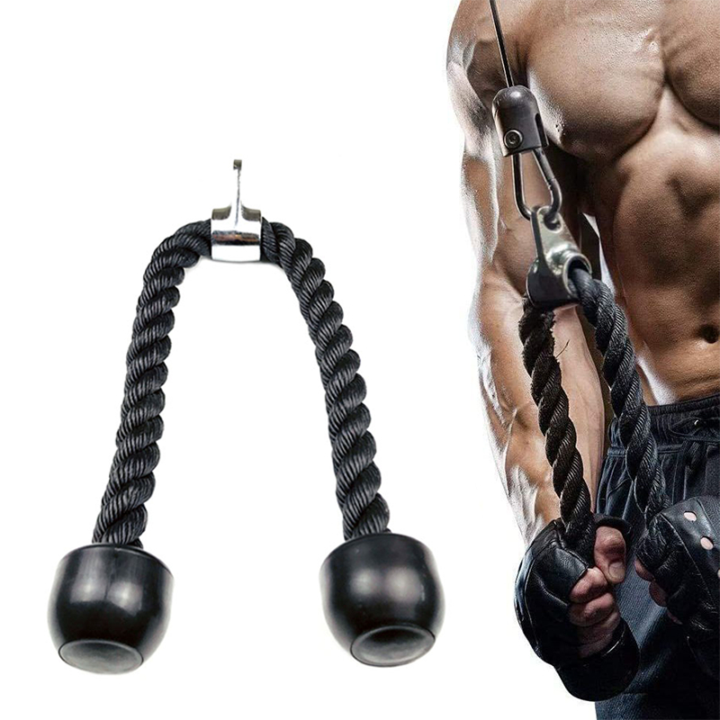 Puxador Tríceps Corda Crossover Profissional Corda de Cabeça Dupla Fitness