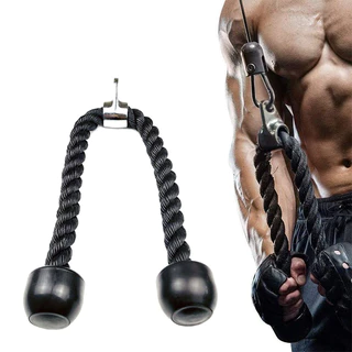 Puxador Tríceps Corda Crossover Profissional Corda de Cabeça Dupla Fitness