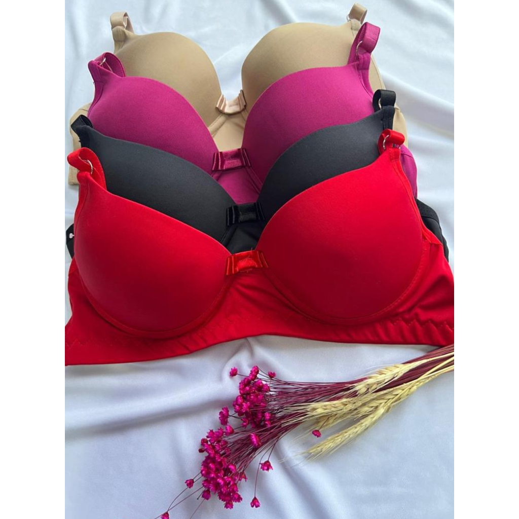 Kit C/4 Sutiã Básico Reforçado Com Bojo Do P Ao Gg Direto da Fábrica