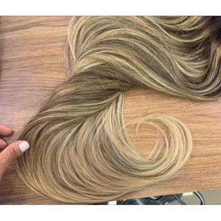 Cabelo Russo Loiro Médio Mesclado Legítimo Bio Humano