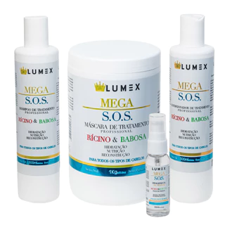 Kit Mega S.O.S Tratamento Shampoo + Condicionador + Finalizador + Máscara de Hidratação 1kg Lumex