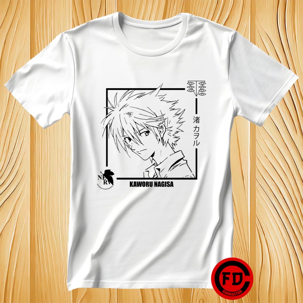 Camiseta Branca Mangá Neon Genesis Evangelion Kaworu Nagisa Unissex