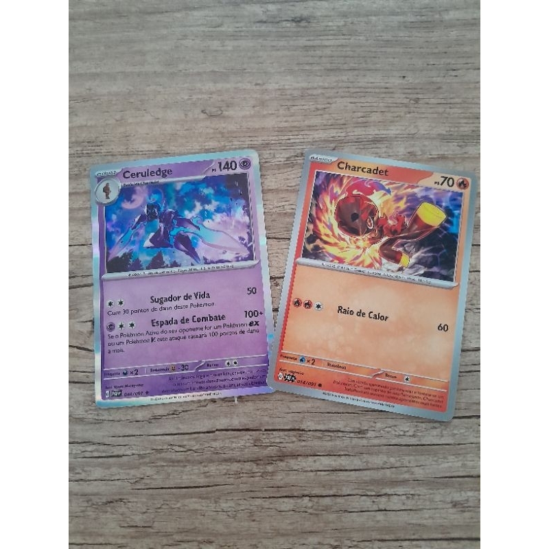 Combo Pokemon Evolução Charcadet + Ceruledge Original NM