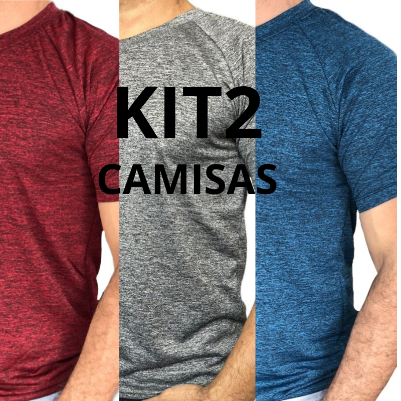 KIT 2 Camiseta Dry Fit Masculina Academia