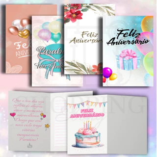 Cartões de Aniversário - TAG Aniversário - Cartão Feliz Aniversário Para Presente