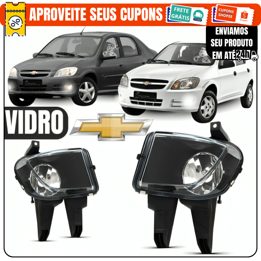 Par\Dir\Esq Farol Milha GM Celta Prisma 2006 á 2015 Todos Os Modelos