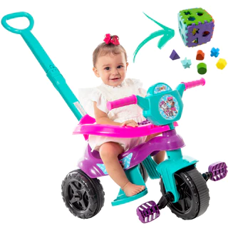 Motoca Triciclo Velotrol Completa + Cubo Educativo - Modelos Menina princesa Certificado Inmetro