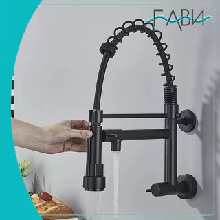 Torneira de água fria para cozinha de parede em aço inoxidável premium preto FABN