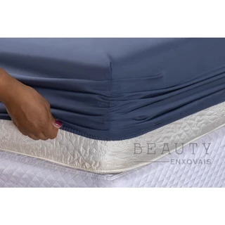 lençol King com elástico 2,03m x 1,93m x 40cm