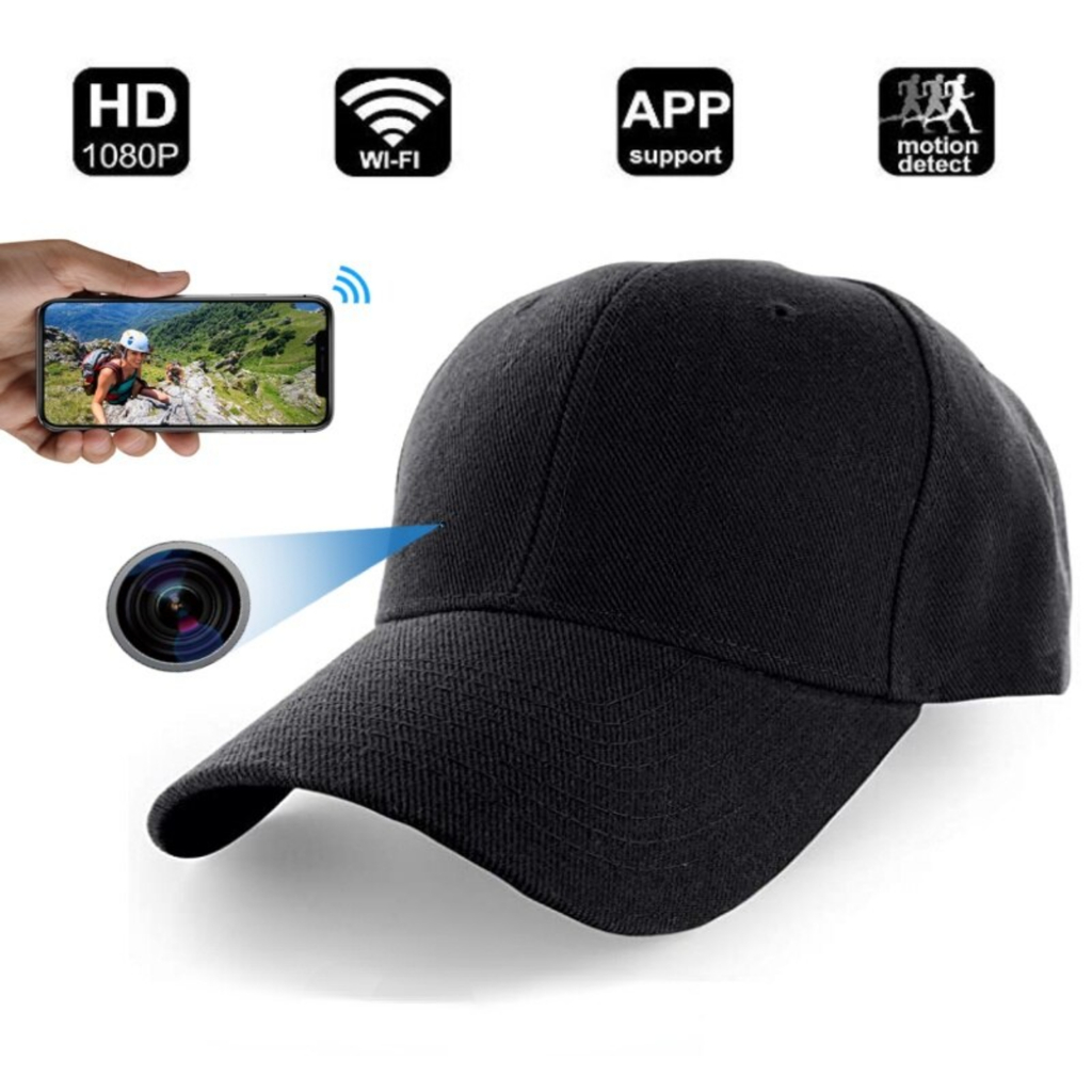 Boné com Câmera Espiã WIFI Full HD