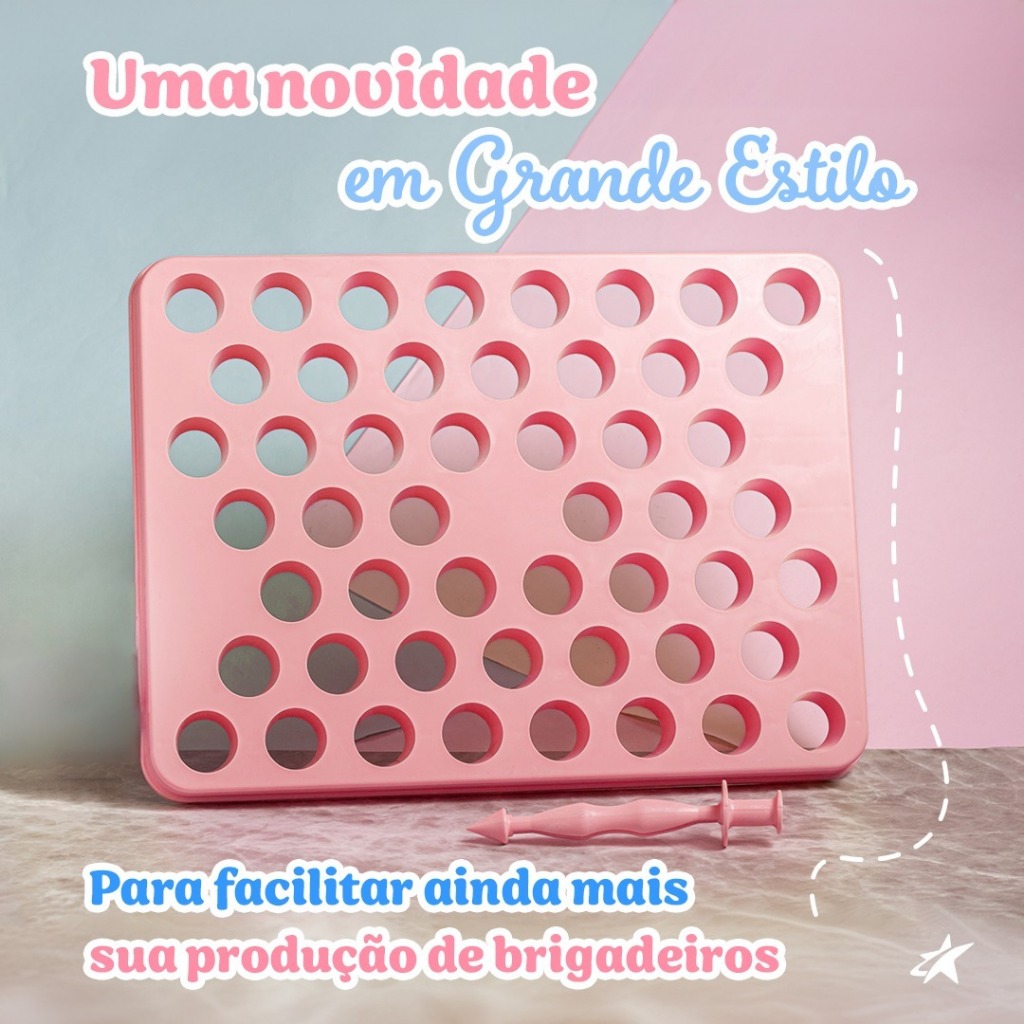 Placa porpocionadora para Brigadeiro e Doces BlueStar 15g Rosa com Empurrador