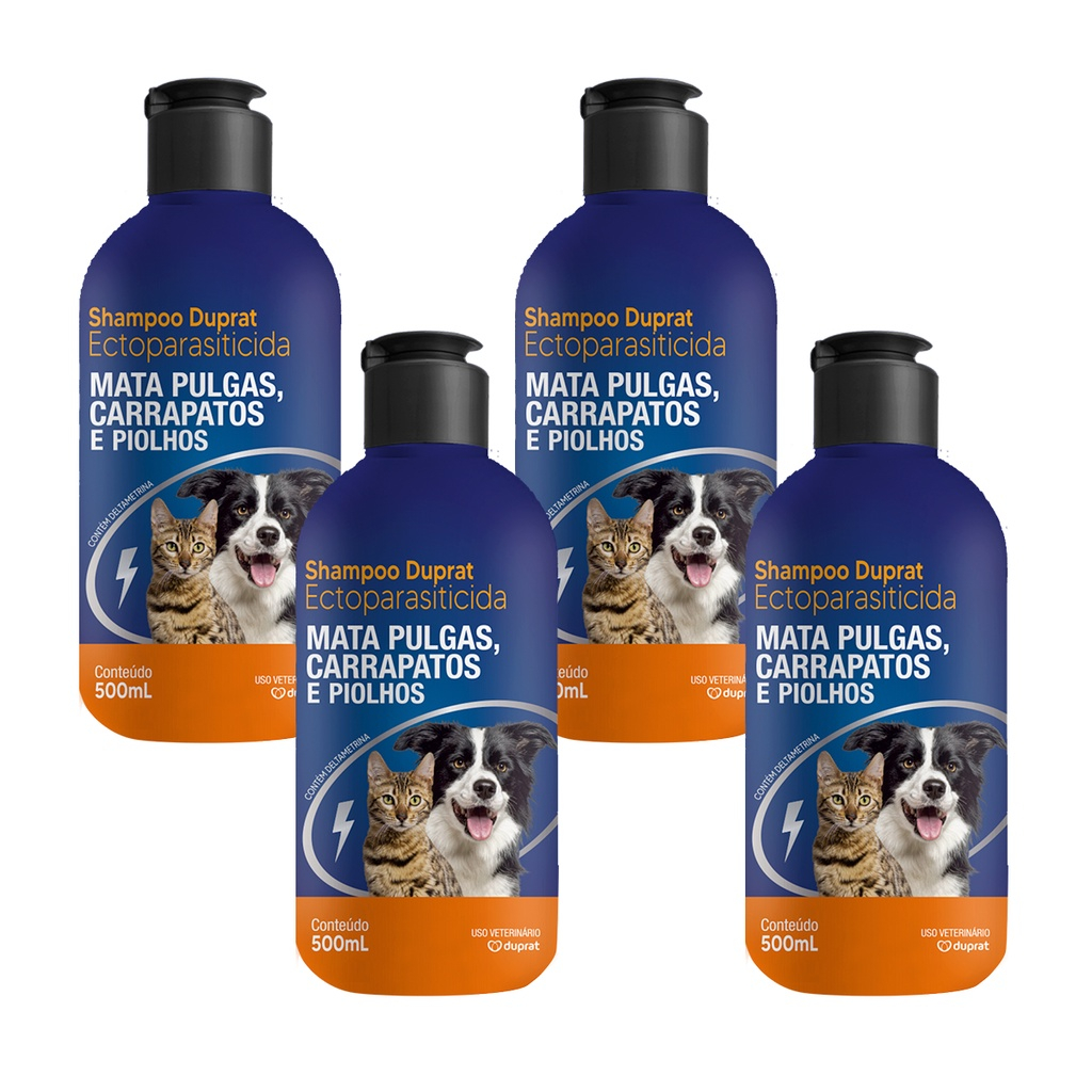 4 Shampoos Anti-Pulga Carrapaticida Mata-Carrapato Estrela Ótimo Custo ...