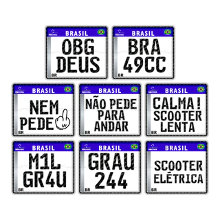 Kit 10 Placas Decorativas para Ciclomotor Moto Bike 20x17cm Presente, Eventos ou Revenda