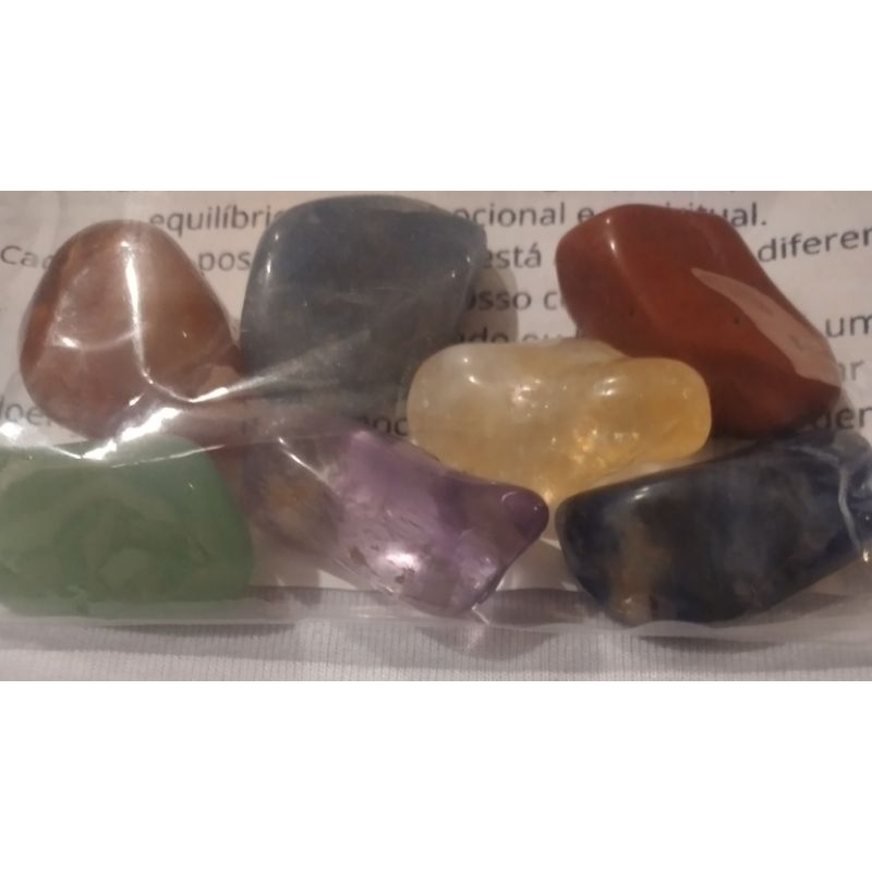 kit 7 Chakras para o centro de energias com pedras naturais
