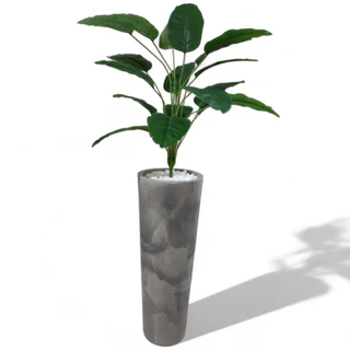 Planta Palmeira Folhagem Coqueiro Artificial + Vaso Polietileno Grande 68CM