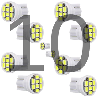 kit 10 Leds Lampada T10 8 Leds Pingo Carro Moto