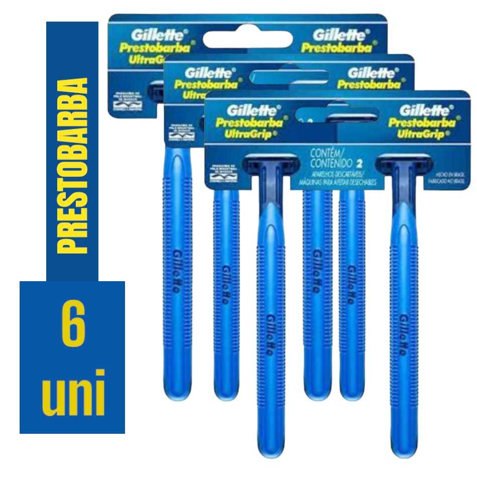 KIT 6 PRESTOBARBA GILLETTE APARELHO DE BARBEAR ORIGINAL 2 LÂMINAS COM ...