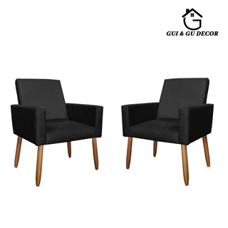 kit 2 poltrona decorativa NINA pés palito