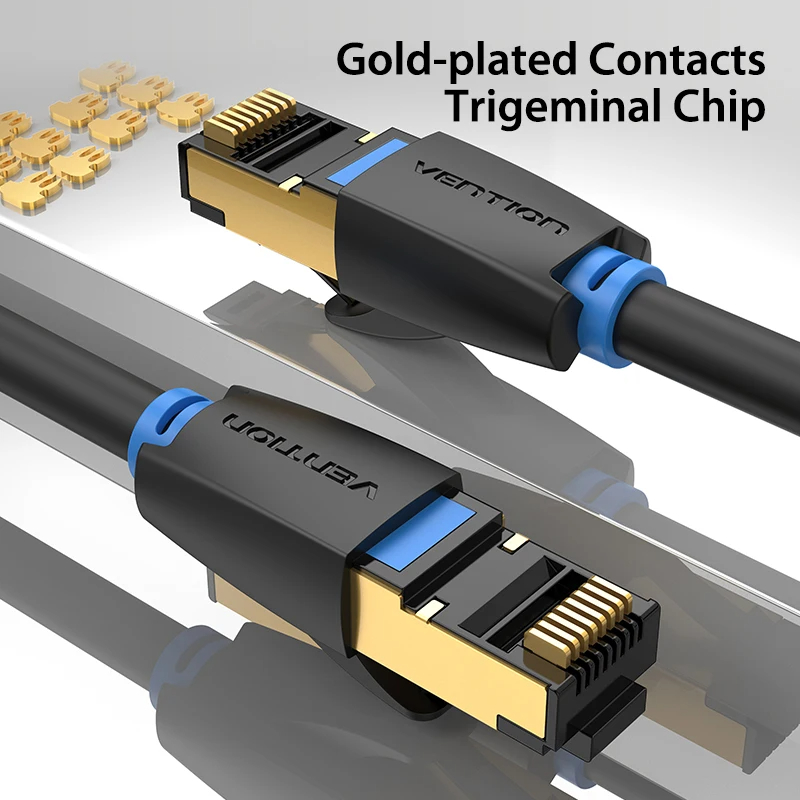 Cabo Ethernet Vention-Cat8 Patch Cord para Roteador, Internet Modem ...