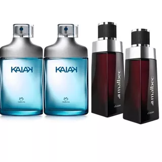 Kit 4 Perfumes Natura 2 Kaiak e 2 Malbec Tradicional 100ml