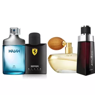 Kit 4 Perfumes Kaiak,Ferrari,Lily e Malbec 100ml cada