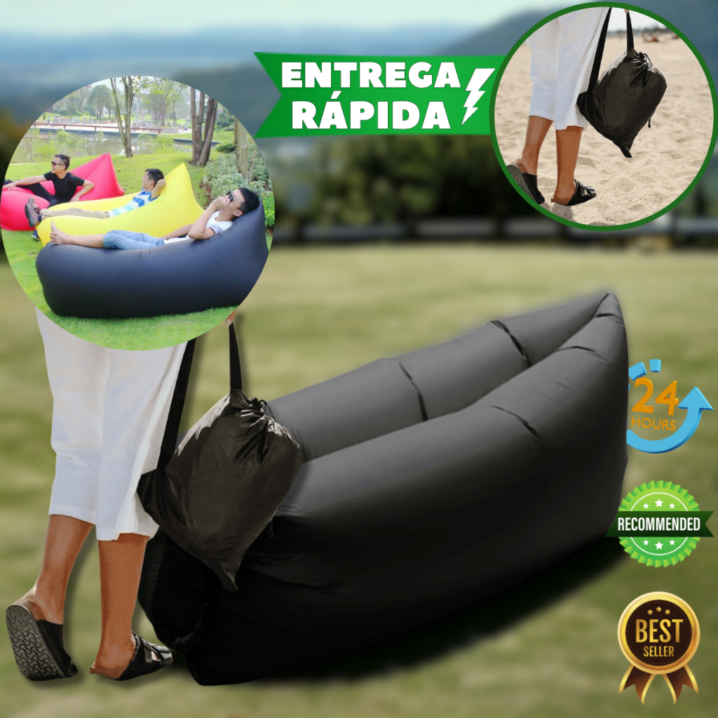 Kit 3 Sofás Inflável Portátil Dobrável para o ar livre diversão praia ...