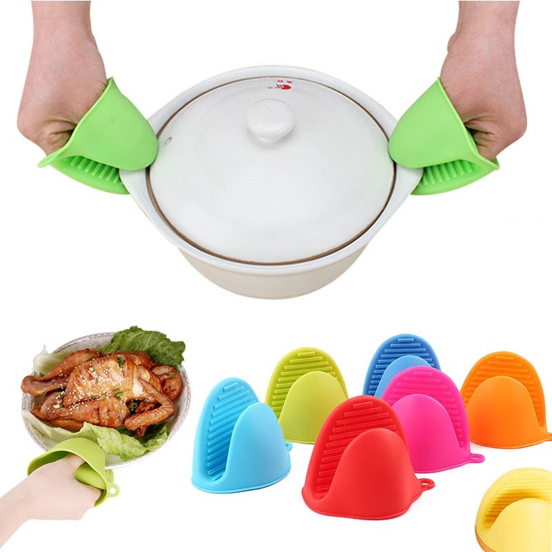 Clip anti-scottatura in silicone per ciotole calde, clip antiscivolo, pinza per piastra anti-scottatura, pinze per piatti caldi, clip multifunzione anti -scottatura, per forno tostapane, teglia per