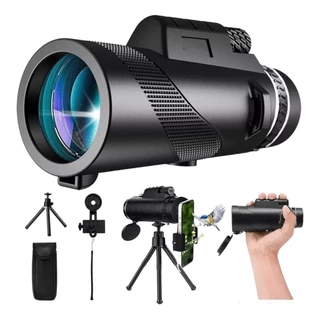 Monoscópio Portátil Monocular Mini Telescópio C/ Tripé e Suporte Para Celular Monocular 40x60