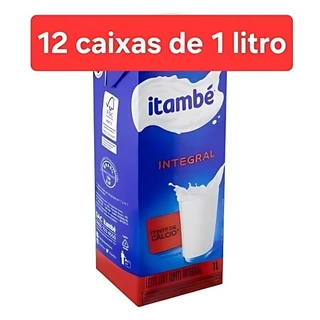 Caixa de Leite Integral UHT Marca Itambé 12 Unidades de 1 Litro - Super Promoção