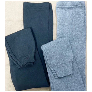 Kit 2 Calça De Lã Fusô Tricot Tecido Grosso Confortável Adulto Feminino/Masculino Lisa De Frio Moda Outono Inverno
