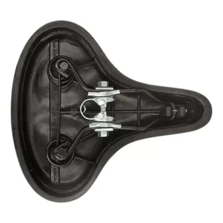 Selim Banco Barra Circular Preto Bike Monark Largo 2 Molas Bicicleta