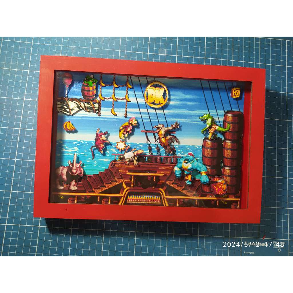 Quadro 3D Donkey Kong Country 2 Fase do navio