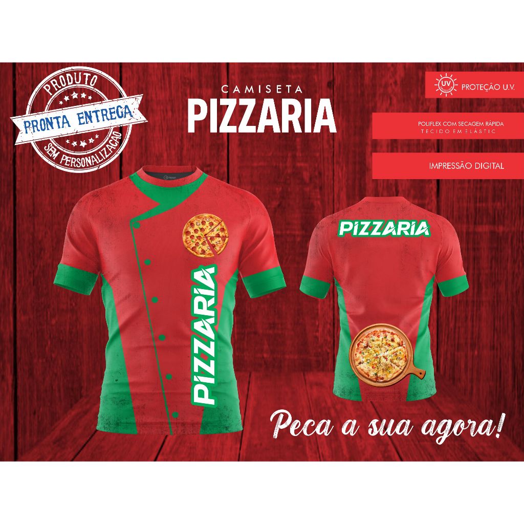 Uniforme Camiseta Pizza Pizzaria Pronta Entrega Top Shopee Brasil
