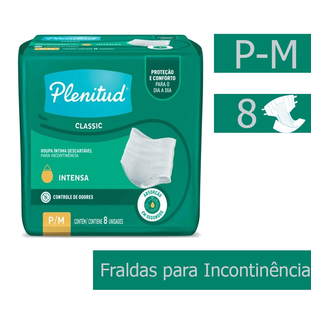Fraldas Geriátricas para Incontinência Urinaria Plenitud Classic - P-M ...